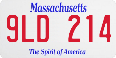 MA license plate 9LD214