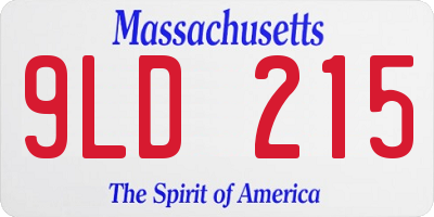 MA license plate 9LD215