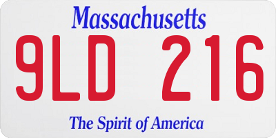 MA license plate 9LD216