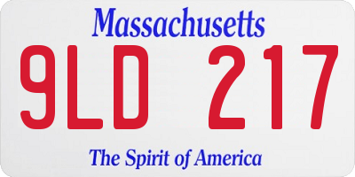 MA license plate 9LD217