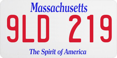 MA license plate 9LD219