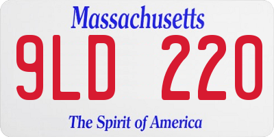 MA license plate 9LD220