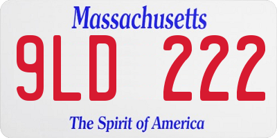 MA license plate 9LD222