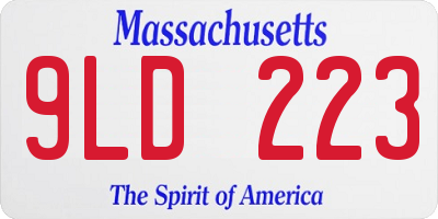 MA license plate 9LD223