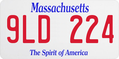 MA license plate 9LD224