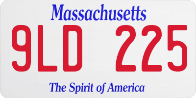 MA license plate 9LD225