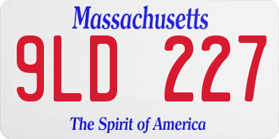 MA license plate 9LD227