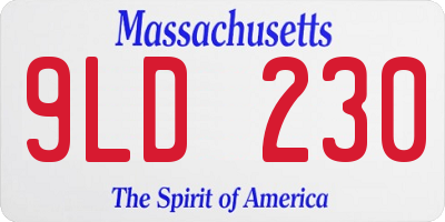 MA license plate 9LD230