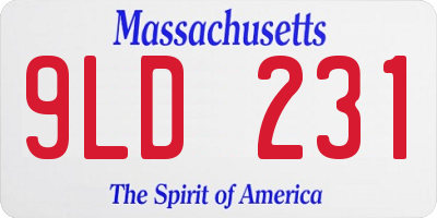 MA license plate 9LD231