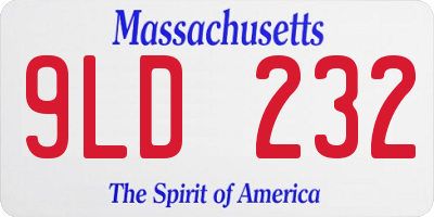 MA license plate 9LD232