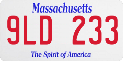 MA license plate 9LD233