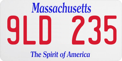MA license plate 9LD235