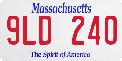 MA license plate 9LD240