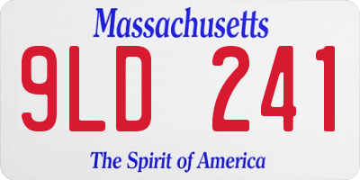 MA license plate 9LD241