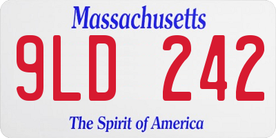 MA license plate 9LD242
