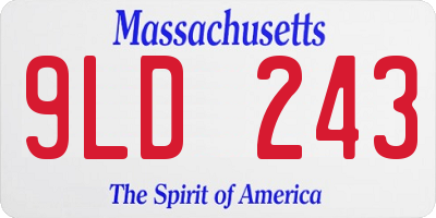MA license plate 9LD243