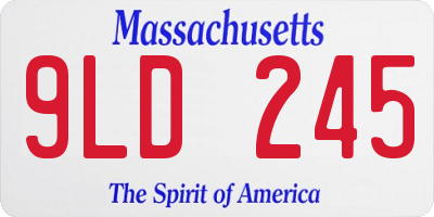 MA license plate 9LD245