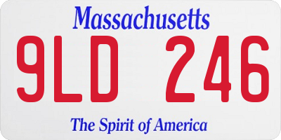 MA license plate 9LD246
