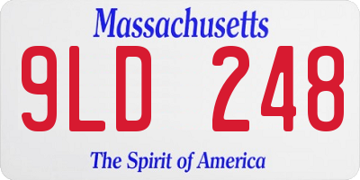 MA license plate 9LD248