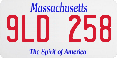 MA license plate 9LD258