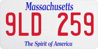 MA license plate 9LD259