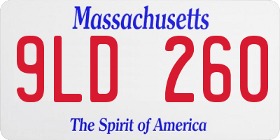 MA license plate 9LD260