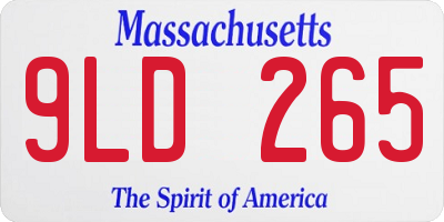 MA license plate 9LD265