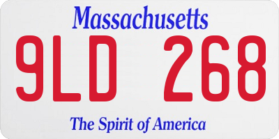 MA license plate 9LD268