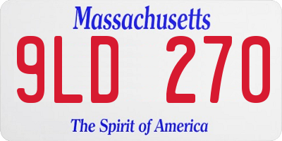 MA license plate 9LD270