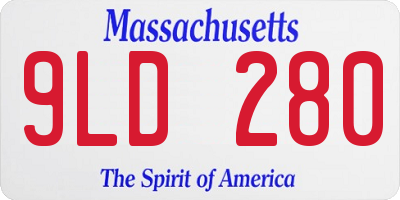 MA license plate 9LD280