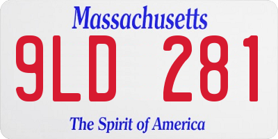 MA license plate 9LD281