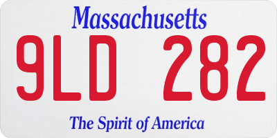 MA license plate 9LD282
