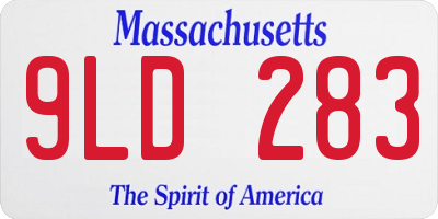 MA license plate 9LD283