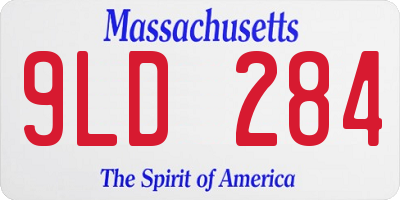MA license plate 9LD284