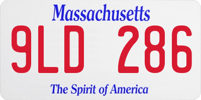 MA license plate 9LD286