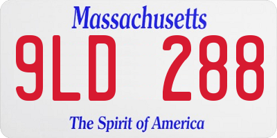 MA license plate 9LD288
