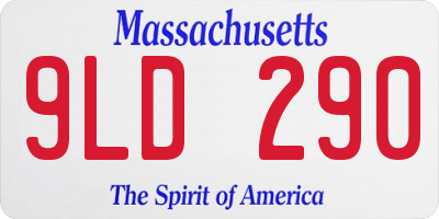 MA license plate 9LD290