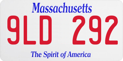 MA license plate 9LD292