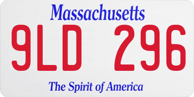 MA license plate 9LD296