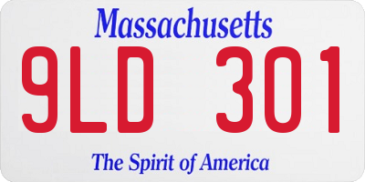 MA license plate 9LD301