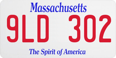 MA license plate 9LD302