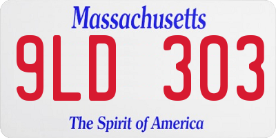 MA license plate 9LD303