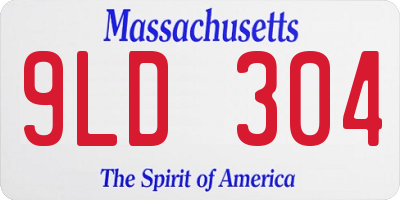 MA license plate 9LD304
