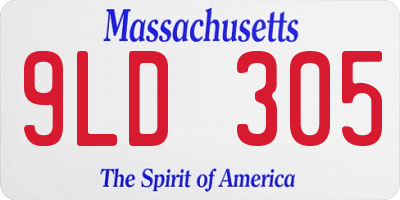 MA license plate 9LD305