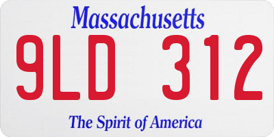 MA license plate 9LD312