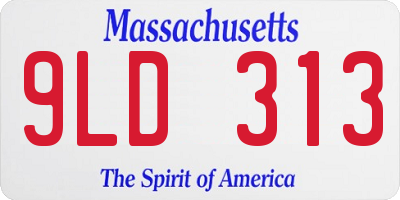 MA license plate 9LD313