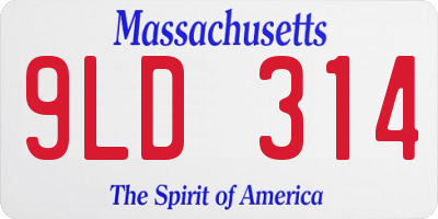 MA license plate 9LD314