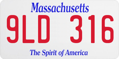 MA license plate 9LD316
