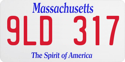 MA license plate 9LD317
