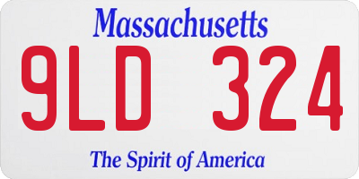 MA license plate 9LD324